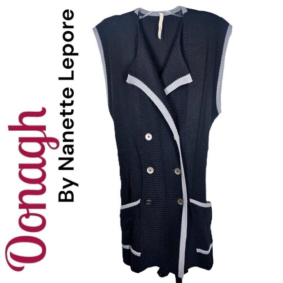 NWT OONAGH BY NANETTE LEPORE Jesse Merino Wool Belted Sweater Vest, Size Small - Picture 12 of 12